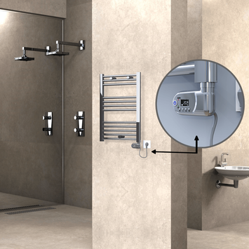 Radiva - Haiti Sèche Serviettes Electrique 200 Watt 500x700 Plat Chrome (Thermostat Thesis)