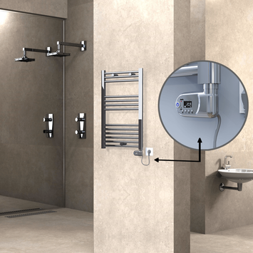 Radiva - Haiti Sèche Serviettes Electrique 200 Watt 500x800 Plat Chrome (Thermostat Thesis)