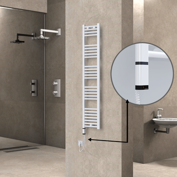 Radiva - HAITI Elektrikli Havlupan 300x1500 Düz Beyaz (OneD On/Off ) Sol 300W