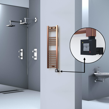 Radiva - HAITI Elektrikli Havlupan 300x1000 Düz Bakır Eskitme (KTX1 Termostat) 200W