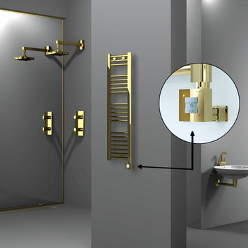 Radiva - HAITI Elektrikli Havlupan 300x1100 Düz Altın (KTX1 Termostat) 200W