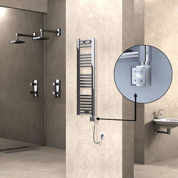 Radiva - Haiti Elektrikli Havlupan 300x1100 Krom (KTX3 Termostat) 200W Spiral Kablolu