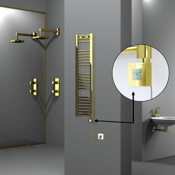 Radiva - Haiti Sèche Serviettes Electrique 300x1200 Or Ktx1 200 Watt Câble en spirale