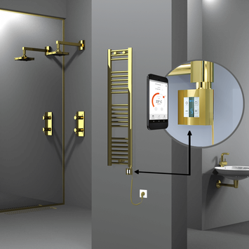 Radiva - HAITI Elektrikli Havlupan 300x1200 Düz Altın (KTX4 Termostat) 200W Spiral Kablolu