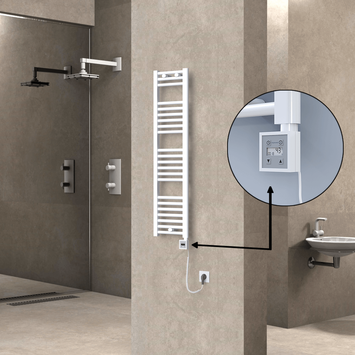 Radiva - Haiti Sèche Serviettes Electrique 300x1200 Blanc Ktx3 300 Watt Câble en spirale