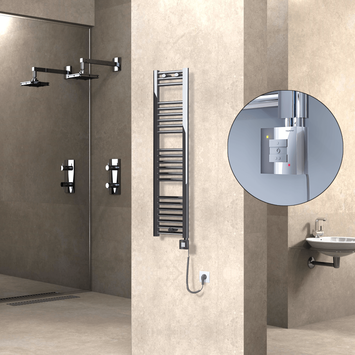 Radiva - Haiti Sèche Serviettes Electrique 300x1200 Chrome Ktx1 200 Watt Câble en spirale