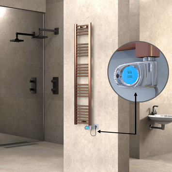  - HAITI Elektrikli Havlupan 300x1500 Düz Bakır Eskitme (Musa Termostat) 300W