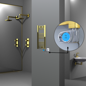 Radiva - Haiti Sèche Serviettes Electrique 300x700 Or (Thermostat Musa) 200 Watt