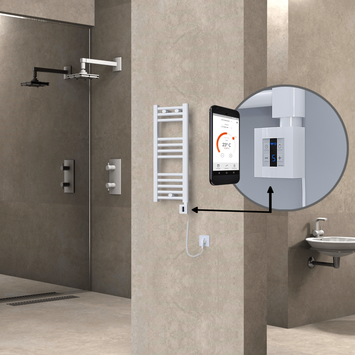  - Haiti Sèche Serviettes Electrique 300x700 Blanc Ktx4 200 Watt Câble en spirale