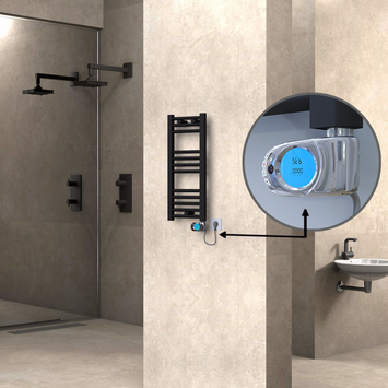 Radiva - HAITI Elektrikli Havlupan 300x700 Düz Siyah (Musa Termostat) 200W