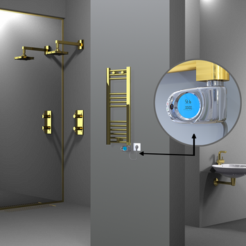 Radiva - HAITI Elektrikli Havlupan 300x800 Düz Altın (Musa Termostat) 200W