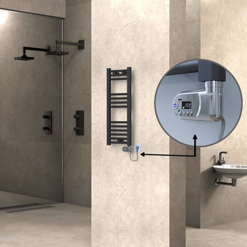 Radiva - HAITI Elektrikli Havlupan 300x800 Düz Antrasit (Thesis Termostat) 200W