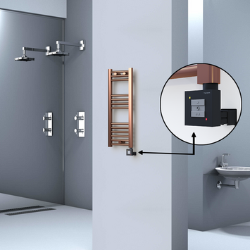  - Haiti Electric Towel Warmer 300x800 Flat Antique Copper Gloss (KTX1 Thermostat) 200 Watt