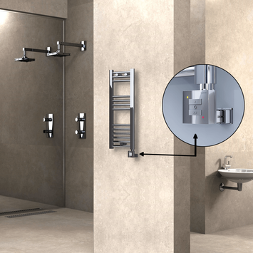  - Haiti Sèche Serviettes Electrique 300x800 Chrome Ktx1 200 Watt