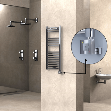  - HAITI Elektrikli Havlupan 400x1000 Düz Krom (KTX1 Termostat) 200W