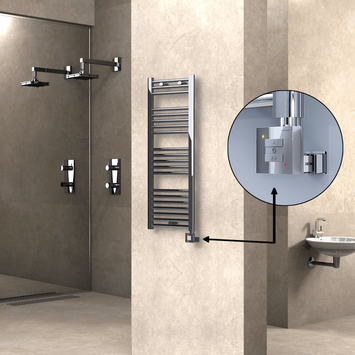 Radiva - Haiti Sèche Serviettes Electrique 400x1100 Chrome Ktx1 300 Watt