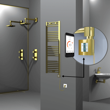 Radiva - Haiti Sèche Serviettes Electrique 400x1200 Or Ktx4 300 Watt Câble en spirale