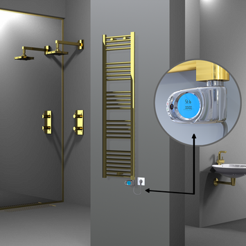 Radiva - HAITI Elektrikli Havlupan 400x1500 Düz Altın (Musa Termostat) 300W