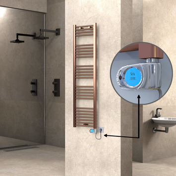  - HAITI Elektrikli Havlupan 400x1500 Düz Bakır Eskitme (Musa Termostat) 300W