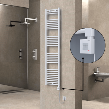 Radiva - Haiti Sèche Serviettes Electrique 400x1800 Blanc Ktx1 600 Watt Câble en spirale