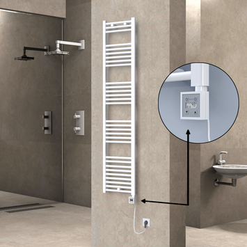  - Haiti Sèche Serviettes Electrique 400x1800 Blanc Ktx3 600 Watt Câble en spirale