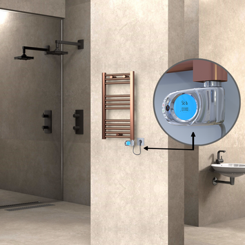  - Haiti Electric Towel Warmer 400x700 Flat Antique Copper Gloss (Musa Thermostat) 200 Watt