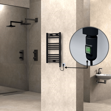 Radiva - Haiti Sèche Serviettes Electrique 400x700 Noir mat (On/Off) 300 Watt