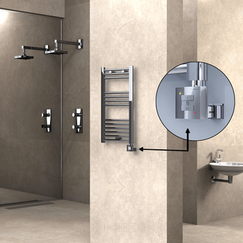 Radiva - Haiti Sèche Serviettes Electrique 400x800 Chrome Ktx1 200 Watt