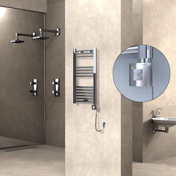 Radiva - Haiti Sèche Serviettes Electrique 400x800 Chrome Ktx1 200 Watt Câble en spirale