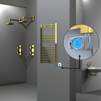 Radiva - Haiti Sèche Serviettes Electrique 500x1000 Or (Thermostat Musa) 300 Watt