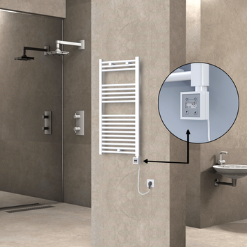 Radiva - Haiti Sèche Serviettes Electrique 500x1000 Blanc Ktx3 600 Watt Câble en spirale