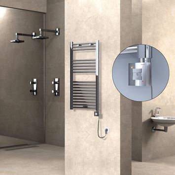 Radiva - Haiti Sèche Serviettes Electrique 500x1000 Chrome Ktx1 300 Watt Câble en spirale