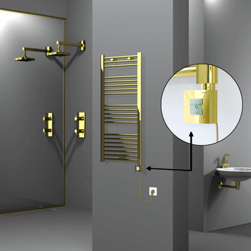 Radiva - Haiti Sèche Serviettes Electrique 500x1100 Or Ktx1 300 Watt Câble en spirale