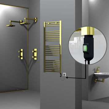 Radiva - Haiti Sèche Serviettes Electrique 500x1200 Or (On/Off) 300 Watt