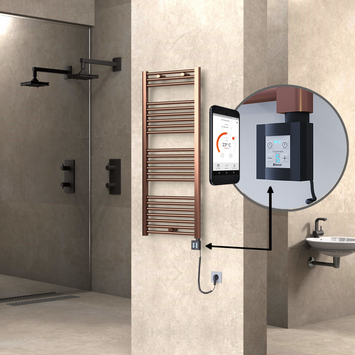  - Haiti Sèche Serviettes Electrique 500x1200 Antique Cuivre Ktx4 300 Watt Câble en spirale