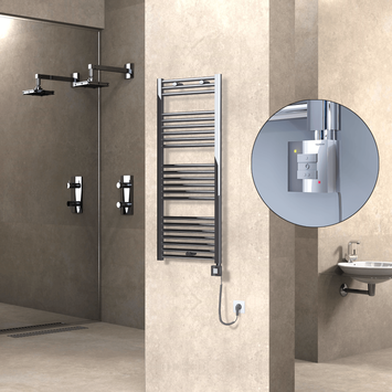 Radiva - Haiti Sèche Serviettes Electrique 500x1200 Chrome Ktx1 300 Watt Câble en spirale