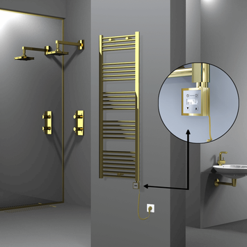 Radiva - Haiti Sèche Serviettes Electrique 500x1500 Or Ktx3 600 Watt Câble en spirale