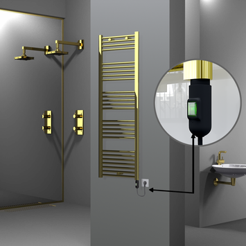 Radiva - Haiti Electric Towel Warmer 500x1500 Flat Gold (On/Off Button) 600 Watt