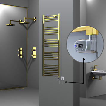 Radiva - Haiti Sèche Serviettes Electrique 500x1500 Or (Thermostat Thesis) 600 Watt