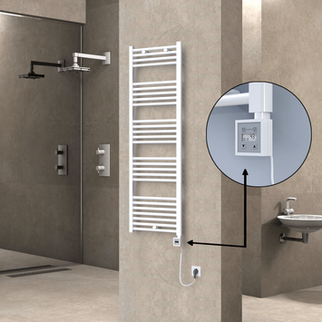 Radiva - Haiti Sèche Serviettes Electrique 500x1500 Blanc Ktx3 600 Watt Câble en spirale