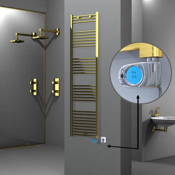 Radiva - HAITI Elektrikli Havlupan 500x1800 Düz Altın (Musa Termostat) 600W