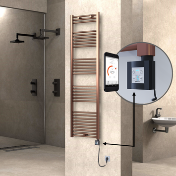  - Haiti Sèche Serviettes Electrique 500x1800 Antique Cuivre Ktx4 600 Watt Câble en spirale