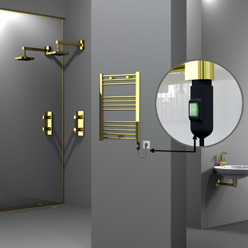 Radiva - Haiti Electric Towel Warmer 500x700 Flat Gold (On/Off Button) 200 Watt Radiva - Haiti Electric Towel Warmer 500x700 Flat Gold (On/Off Button) 200 Watt