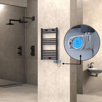 Radiva - Haiti Sèche Serviettes Electrique 500x800 Anthracite (Thermostat Musa) 300 Watt