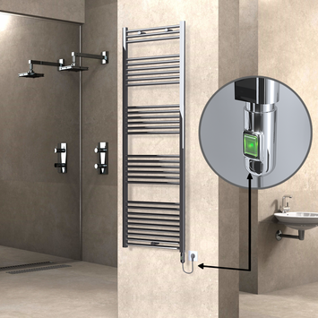 Radiva - HAITI Elektrikli Havlupan 600x1800 Düz Krom (On/Off Düğmeli) 600W