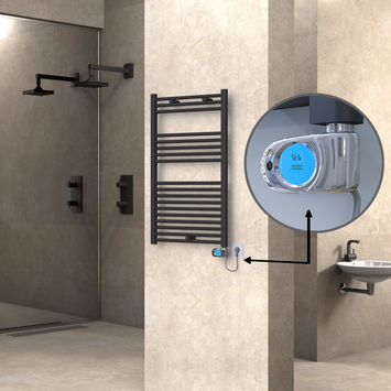 Radiva - HAITI Elektrikli Havlupan 600x1000 Düz Antrasit (Musa Termostat) 600W