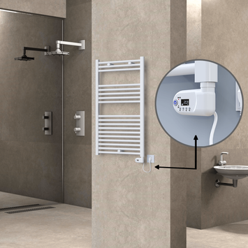 Radiva - Haiti Elektrikli Havlupan 600x1000 Beyaz (Thesis Termostat) 600W