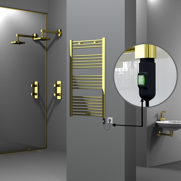 Radiva - Haiti Sèche Serviettes Electrique 600x1100 Or (On/Off) 300 Watt