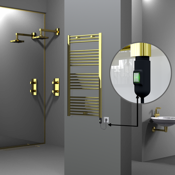 Radiva - Haiti Sèche Serviettes Electrique 600x1200 Or (On/Off) 300 Watt