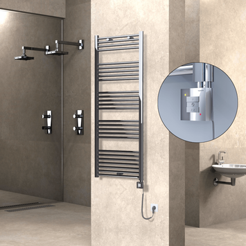 Radiva - Haiti Sèche Serviettes Electrique 600x1500 Chrome Ktx1 600 Watt Câble en spirale